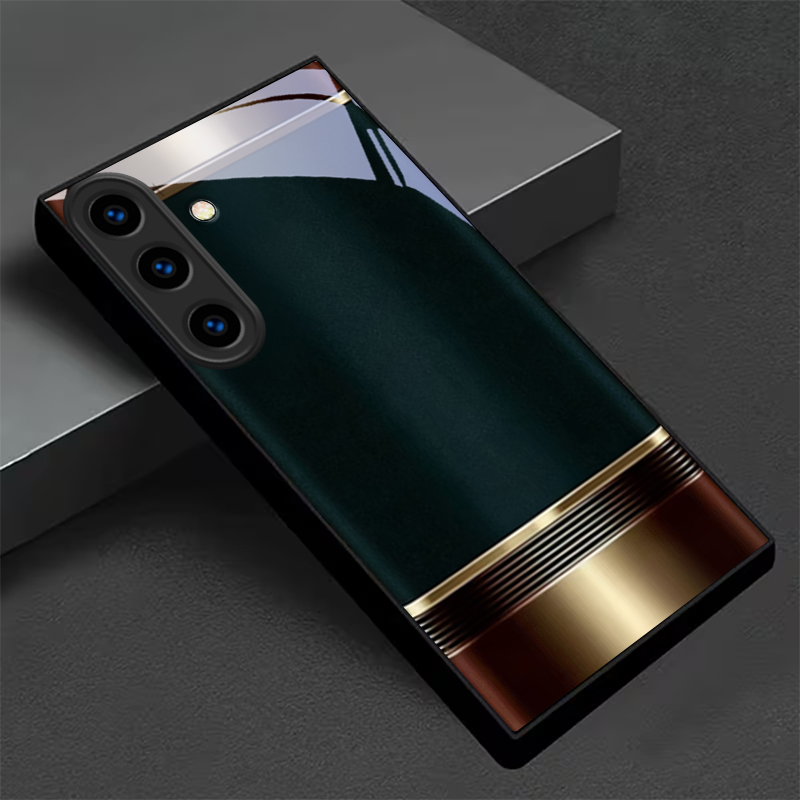 Samsung Galaxy S24 - Элегантный ретро-чехол с металлической рамкой и
